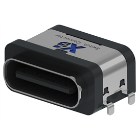 XB-TYPE C 8P-12  usb type C 8P fraisage étanche femelle modèle B (avec tôle d'acier) (boîtier de protection des pieds 4 pieds fiche, terminal SMT)